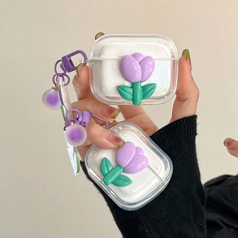 3D Flower Tulip Pendant Keychain Cute Silicone Case For Apple Airpods 2 1 3 For Air pods Pro Wireless Earphone Soft Clear Cover
3D Flower Tulip Pendant Keychain Cute Silicone Case For Apple Airpods 2 1 3 For Air pods Pro Wireless Earphone Soft Clear Cover