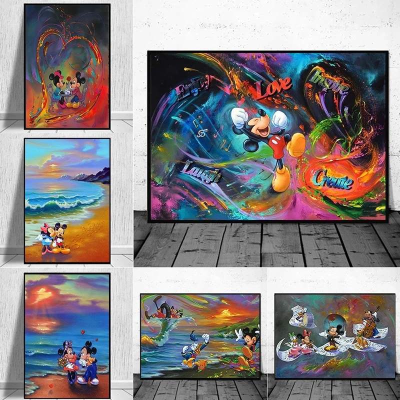 Disney Mickey Mouse And Minnie Colorful Canvas Painting Wall Art Donald Duck Posters And Prints Living Room Cartoon Home Decor
Disney Mickey Mouse And Minnie Colorful Canvas Painting Wall Art Donald Duck Posters And Prints Living Room Cartoon Home Decor