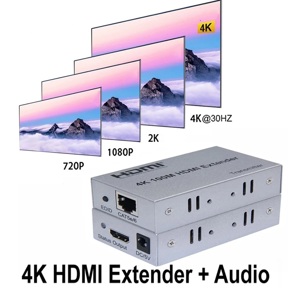 4K HDMI Extender 100M R/L Audio Out HDMI Signal Extension IR Control By Cat5E CAT6 RJ45 Ethernet LAN Cable Converter TX To RX
4K HDMI Extender 100M R/L Audio Out HDMI Signal Extension IR Control By Cat5E CAT6 RJ45 Ethernet LAN Cable Converter TX To RX