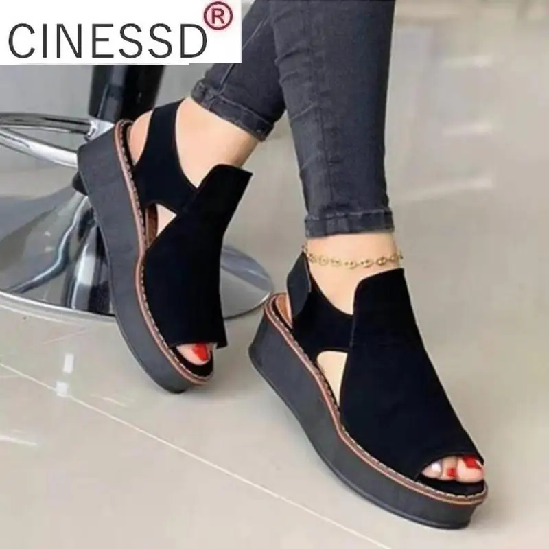 2022 summer new casual wedge women's sandals fashionable breathable mid-heel round head fish mouth solid color women's shoes
2022 summer new casual wedge women's sandals fashionable breathable mid-heel round head fish mouth solid color women's shoes