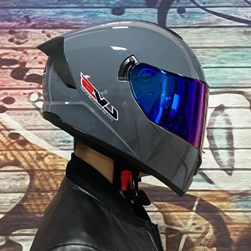 

Мотоциклетные шлемы на все лицо для мужчин, двойные козырьки, гоночный серый шлем, для езды на мотоцикле, ABS, мотоциклетный