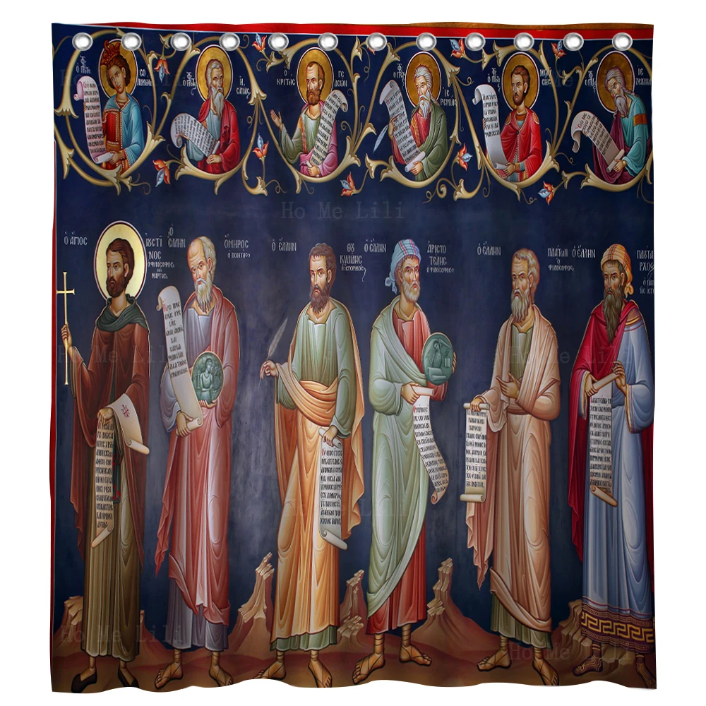 Greece Fresco Of Saints And Holy Men Divine Liturgy Ecumenical Council Waterproof Shower Curtain By Ho Me Lili Bathroom Decor
Greece Fresco Of Saints And Holy Men Divine Liturgy Ecumenical Council Waterproof Shower Curtain By Ho Me Lili Bathroom Decor