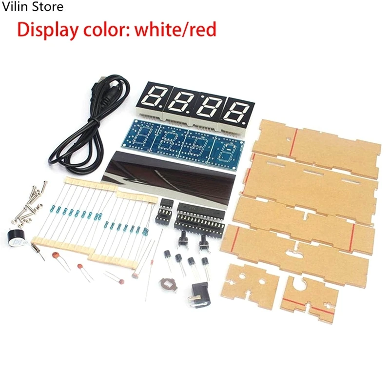 Electronic DIY Kit Clock, 4-Digit DIY Digital LED Clock Kit Auto Display Time/Temperature Electronic DIY Kit Clock
Electronic DIY Kit Clock, 4-Digit DIY Digital LED Clock Kit Auto Display Time/Temperature Electronic DIY Kit Clock