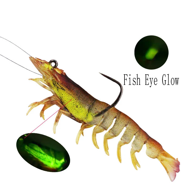 

Soft Lifelike Shrimp Baits 1PCS Plastic Lures Simulation Prawn Lure 12g 95mm 6 Colors Artificial Lures with Single Hook
