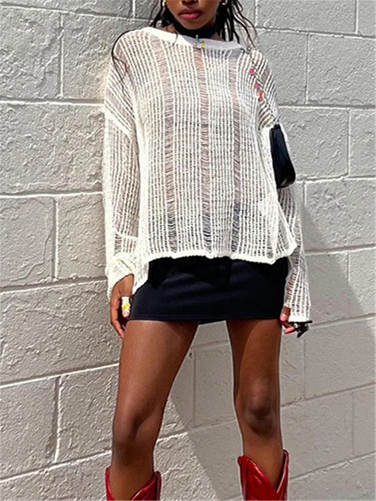 Yesikey White Knit Hollow Out Knitted Y2K T-Shirts Women Summer Vacation Clothes O Neck Flare Sleeve See Through Casual Tops
Yesikey White Knit Hollow Out Knitted Y2K T-Shirts Women Summer Vacation Clothes O Neck Flare Sleeve See Through Casual Tops