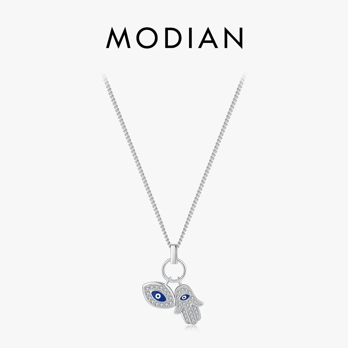 MODIAN 925 Sterling Silver The Hand of Fatima Eyes Sparkle Clear Zircon Pendant Necklace Lucky Neck Chain For Women Fine Jewelry
MODIAN 925 Sterling Silver The Hand of Fatima Eyes Sparkle Clear Zircon Pendant Necklace Lucky Neck Chain For Women Fine Jewelry