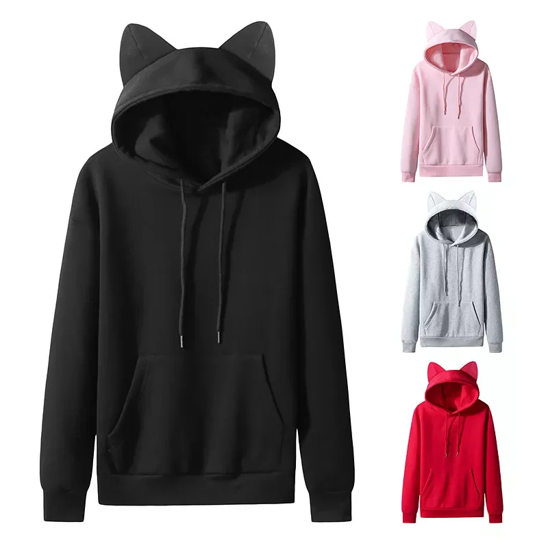 2022New US Size Autumn New Women's Cat Ear Design Casual Long Sleeve Hooded Fleece Sweater Hoodie
2022New US Size Autumn New Women's Cat Ear Design Casual Long Sleeve Hooded Fleece Sweater Hoodie
