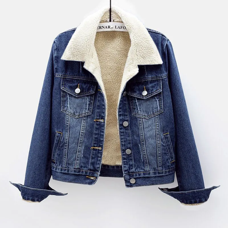 Plus Velvet Thick Denim Coat Women 2023 New Autumn Winter Korean Fashion Short Stitching Lamb Wool Cotton Clothes Female G2439
Plus Velvet Thick Denim Coat Women 2023 New Autumn Winter Korean Fashion Short Stitching Lamb Wool Cotton Clothes Female G2439