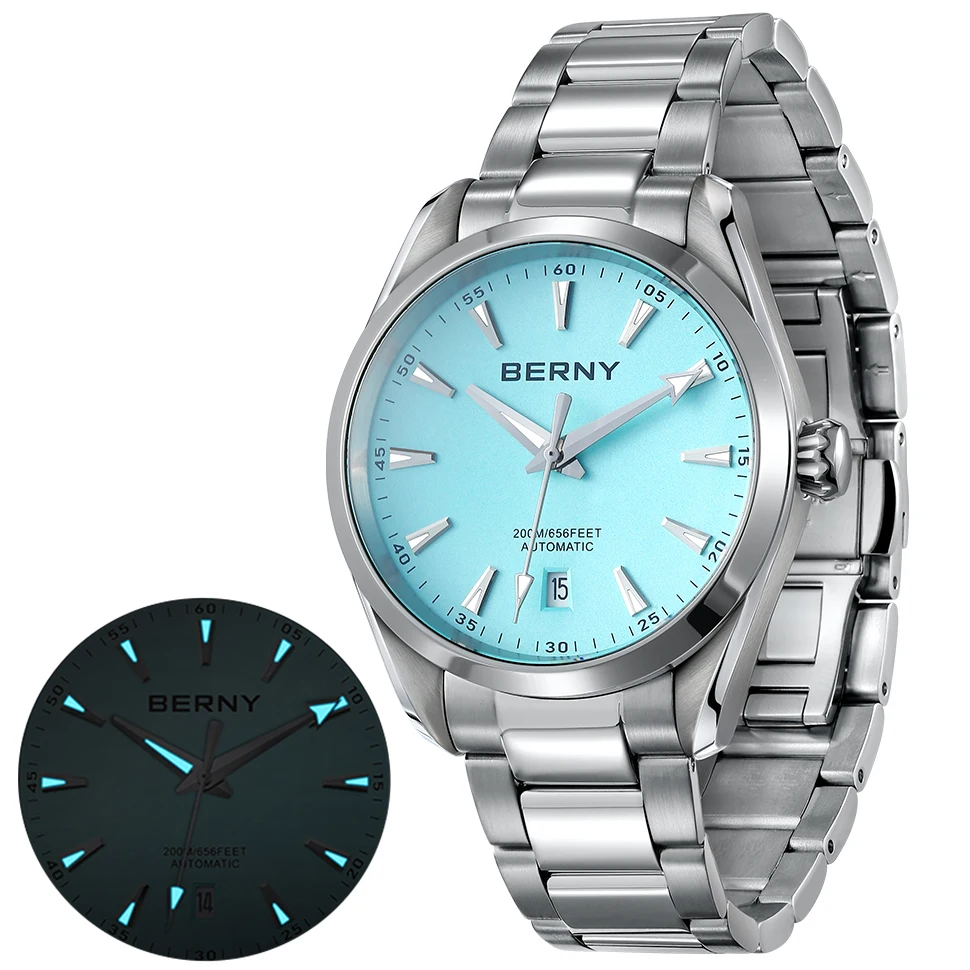 BERNY Automatic Watch Mens Mechanical SEIKO NH35 Wristwatch Waterproof 20ATM Stainless Steel Luxury Sapphire Automatic Watch Men
BERNY Automatic Watch Mens Mechanical SEIKO NH35 Wristwatch Waterproof 20ATM Stainless Steel Luxury Sapphire Automatic Watch Men