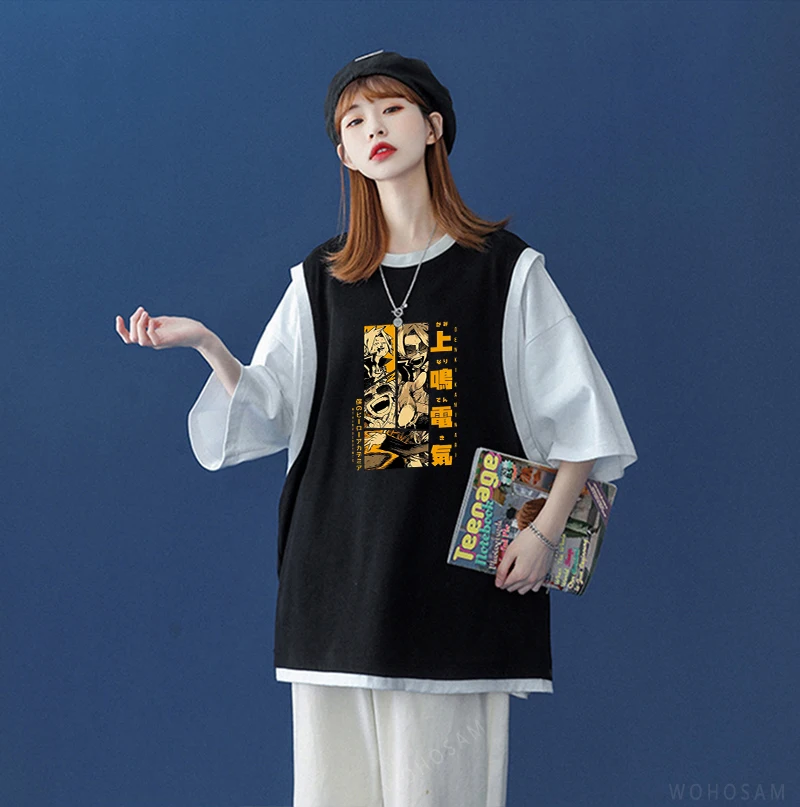 Funny Anime My Hero Academia Kaminari Denki Yellow Print T Shirt Fashion Manga Summer Harajuku Casual Women Short Sleeve T-shirt
Funny Anime My Hero Academia Kaminari Denki Yellow Print T Shirt Fashion Manga Summer Harajuku Casual Women Short Sleeve T-shirt