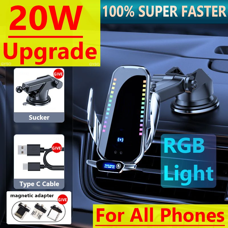 RGB Car Wireless Charger For iPhone 14 13 12 11 Pro XS Max 15 Samsung S21 S20 S10 Xiaomi Mi 13 12 11 10 9 Fast Charging Station
RGB Car Wireless Charger For iPhone 14 13 12 11 Pro XS Max 15 Samsung S21 S20 S10 Xiaomi Mi 13 12 11 10 9 Fast Charging Station