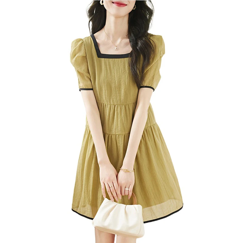 Simgent Mini Dresses Women Summer Square Collar Short Sleeve A Line Color Block Elegant Fashion Dresses Vestidos Jurken SG2845
Simgent Mini Dresses Women Summer Square Collar Short Sleeve A Line Color Block Elegant Fashion Dresses Vestidos Jurken SG2845