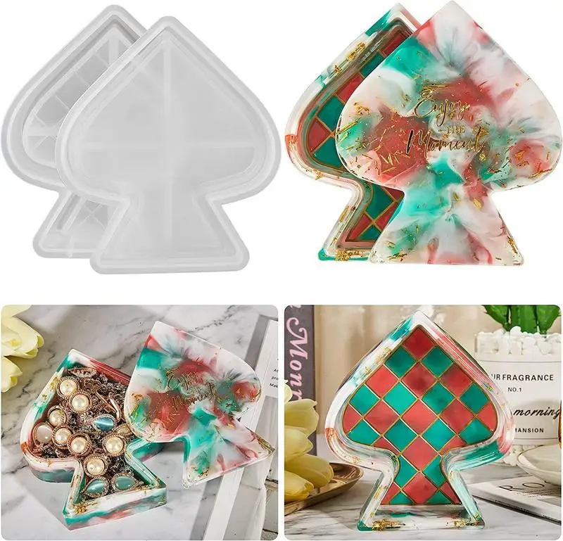 DIY Crystal Drip Epoxy Resin Black Peach Heart Box Peach Heart Storage Box Tray Jewelry Ornament Container Silicone Molds Gifts
DIY Crystal Drip Epoxy Resin Black Peach Heart Box Peach Heart Storage Box Tray Jewelry Ornament Container Silicone Molds Gifts