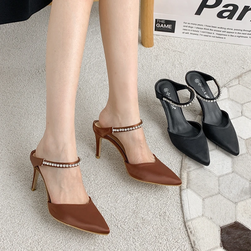 2023 Spring New Women Slipper Fashion Crystal Pointed Toe Shallow Slip On Mules Shoes Thin High Heel Dress Sandal Plus Size 41
2023 Spring New Women Slipper Fashion Crystal Pointed Toe Shallow Slip On Mules Shoes Thin High Heel Dress Sandal Plus Size 41