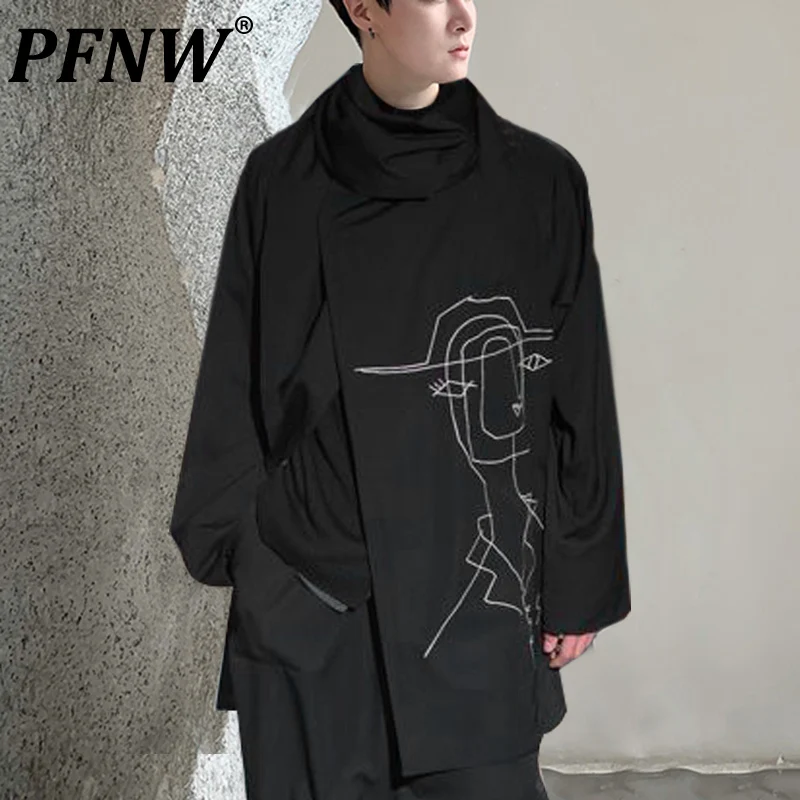 PFNW 2023 Autumn Winter New Men's Fashion Print Turtleneck Long Sleeve Open Stitch Irregular Trench Cloak Casual Coats 12A6386
PFNW 2023 Autumn Winter New Men's Fashion Print Turtleneck Long Sleeve Open Stitch Irregular Trench Cloak Casual Coats 12A6386