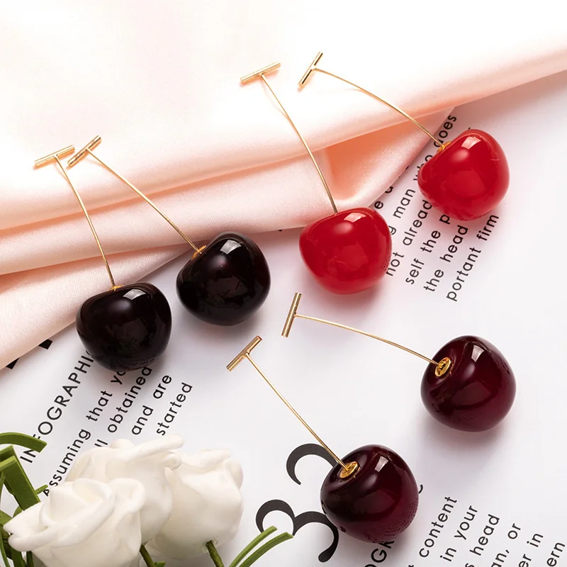 New Cute Simulation Red Cherry earrings Sweet Resin Hot Sale Gold ColorFor Women Girl Student Fruit 1Pair Earring Gift
New Cute Simulation Red Cherry earrings Sweet Resin Hot Sale Gold ColorFor Women Girl Student Fruit 1Pair Earring Gift