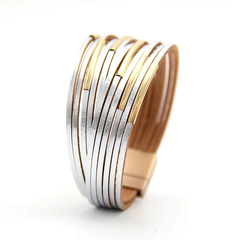 Многослойный кожаный браслет для женщин с магнитной застежкой очаровательные плетеные широкие браслеты-обручи женский браслет
Многослойный кожаный браслет для женщин с магнитной застежкой очаровательные плетеные широкие браслеты-обручи женский браслет