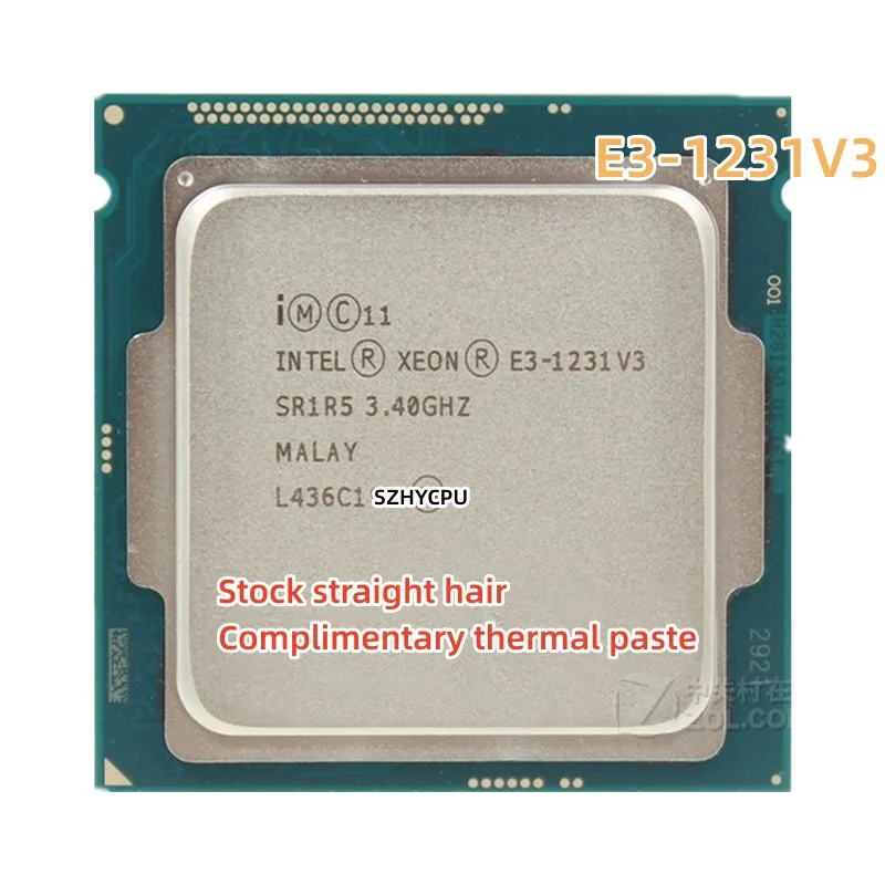 Used Intel Xeon E3 1231 v3 E3 1231v3 3.3GHz Quad-Core CPU Processor 8M 80W LGA 1150
Used Intel Xeon E3 1231 v3 E3 1231v3 3.3GHz Quad-Core CPU Processor 8M 80W LGA 1150