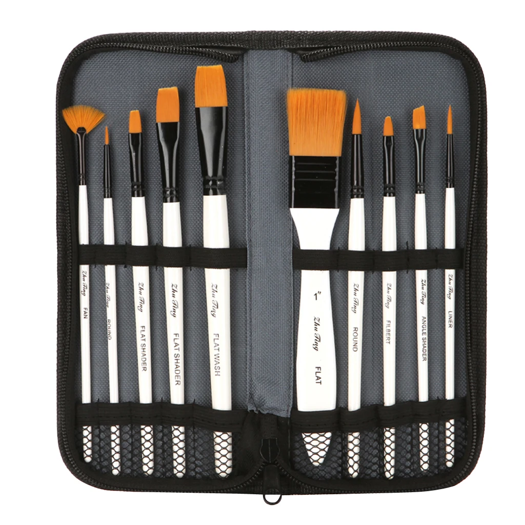 10pcs Artist Paint Brush Set Nylon Hair Wood Black Handle Watercolor Acrylic Oil Brush Painting Art Supplies wholesale
10pcs Artist Paint Brush Set Nylon Hair Wood Black Handle Watercolor Acrylic Oil Brush Painting Art Supplies wholesale
