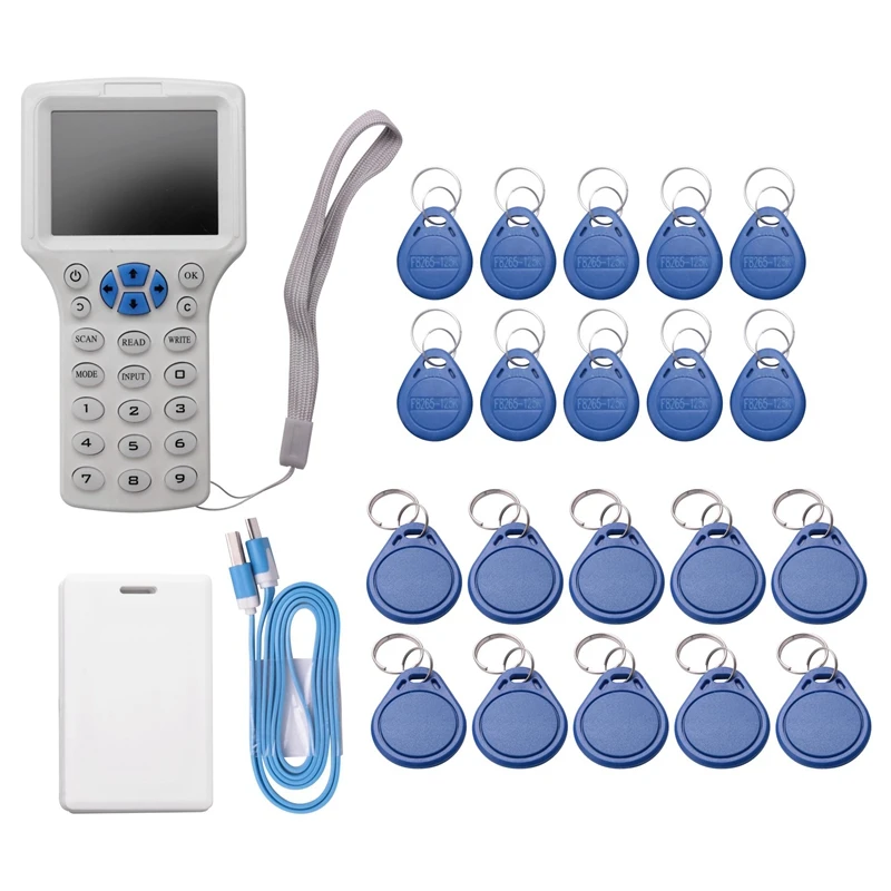 10 Frequency NFC Smart Card Reader Writer RFID Copier Duplicator 125Khz 13.56Mhz Fob Copy Encrypted Key Card UID USB
10 Frequency NFC Smart Card Reader Writer RFID Copier Duplicator 125Khz 13.56Mhz Fob Copy Encrypted Key Card UID USB