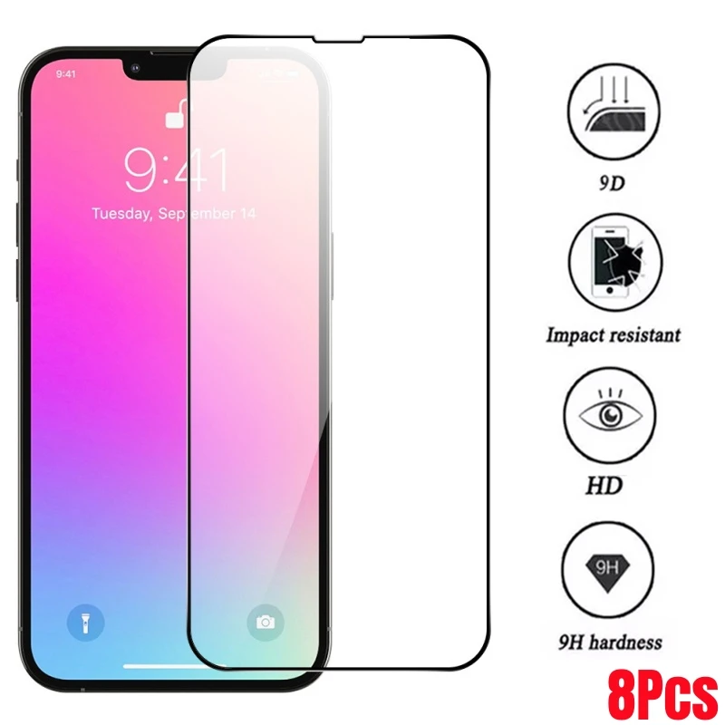 Защитное стекло с полным покрытием экрана для iPhone 14 13 12 11 Pro Max Mini XR X XS MAX, закаленное стекло для iPhone 7 8 14 Plus SE, пленка 
Защитное стекло с полным покрытием экрана для iPhone 14 13 12 11 Pro Max Mini XR X XS MAX, закаленное стекло для iPhone 7 8 14 Plus SE, пленка