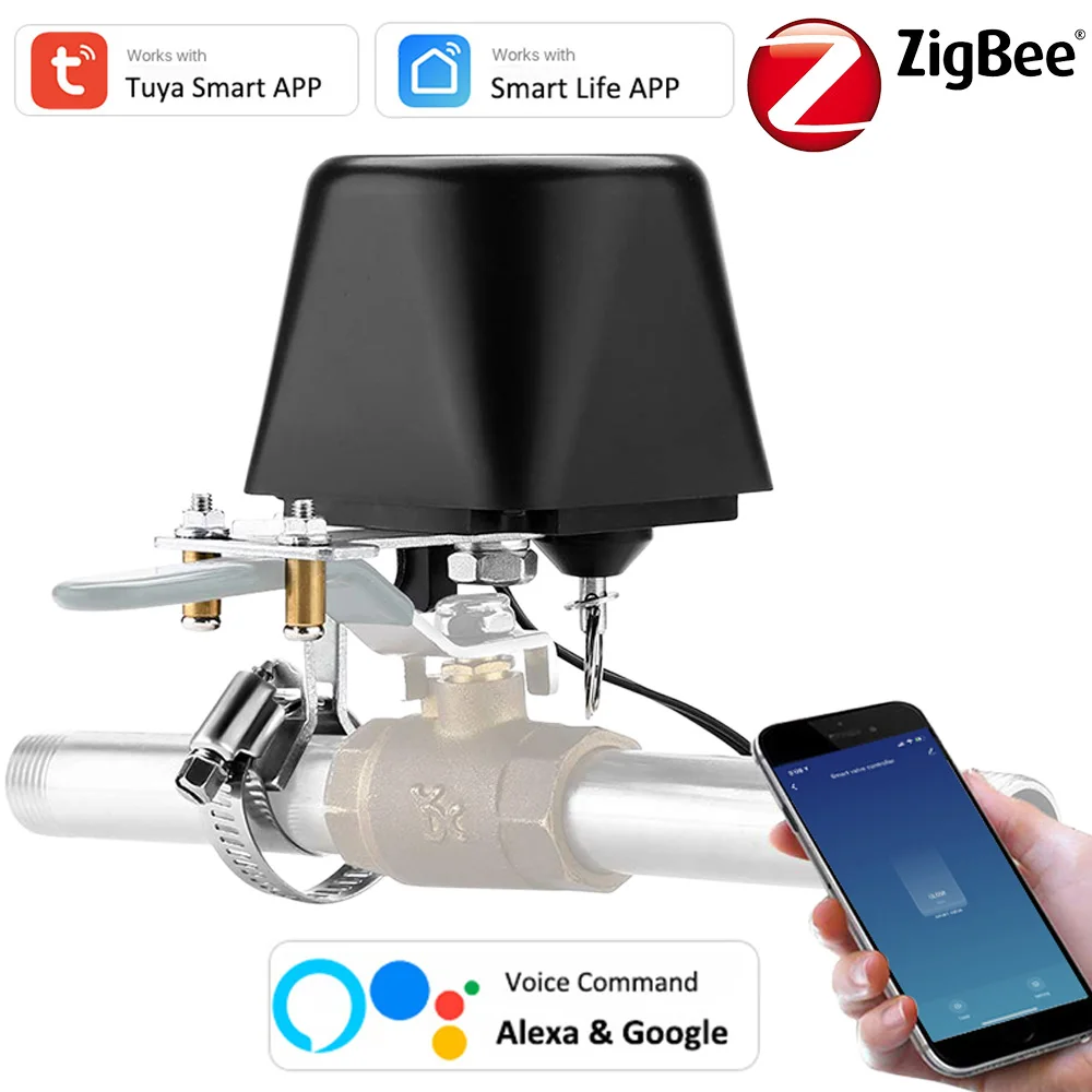 Tuya ZigBee Alexa Google Smart Gas Water Valve Controller Smart Home Automation Control Valve with Hub for Gas Water Leakage
Tuya ZigBee Alexa Google Smart Gas Water Valve Controller Smart Home Automation Control Valve with Hub for Gas Water Leakage