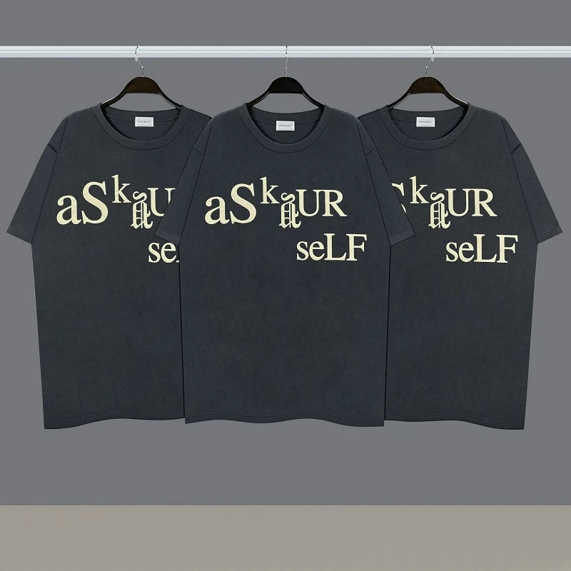 ASKYURSELF Foam Print Washed Summer Short Sleeve T-Shirt Casual Loose Couple Spring Cotton Ask Short Sleeve T-Shirt
ASKYURSELF Foam Print Washed Summer Short Sleeve T-Shirt Casual Loose Couple Spring Cotton Ask Short Sleeve T-Shirt