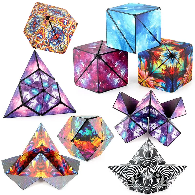 

Variety Geometric Changeable Magnetic Magic Cube Anti Stress 3D Decompression Hand Flip Puzzle Cube Kids Reliever Fidget Toy