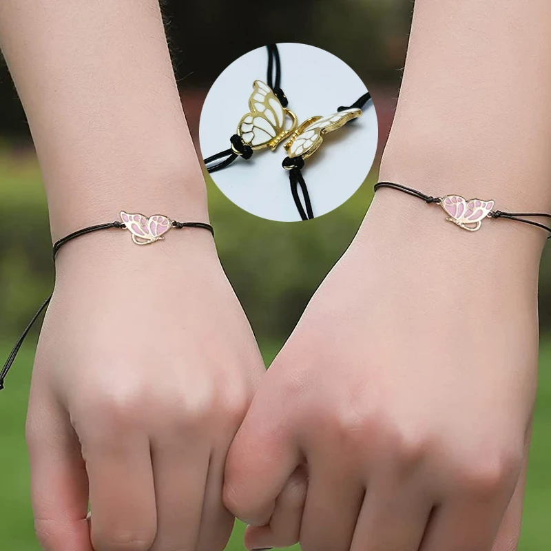 2PCs Butterfly Bracelet Set for Women Men Best Friends Handmade Braided Hand Rope Friendship Bracelets Party Jewelry Accessories
2PCs Butterfly Bracelet Set for Women Men Best Friends Handmade Braided Hand Rope Friendship Bracelets Party Jewelry Accessories