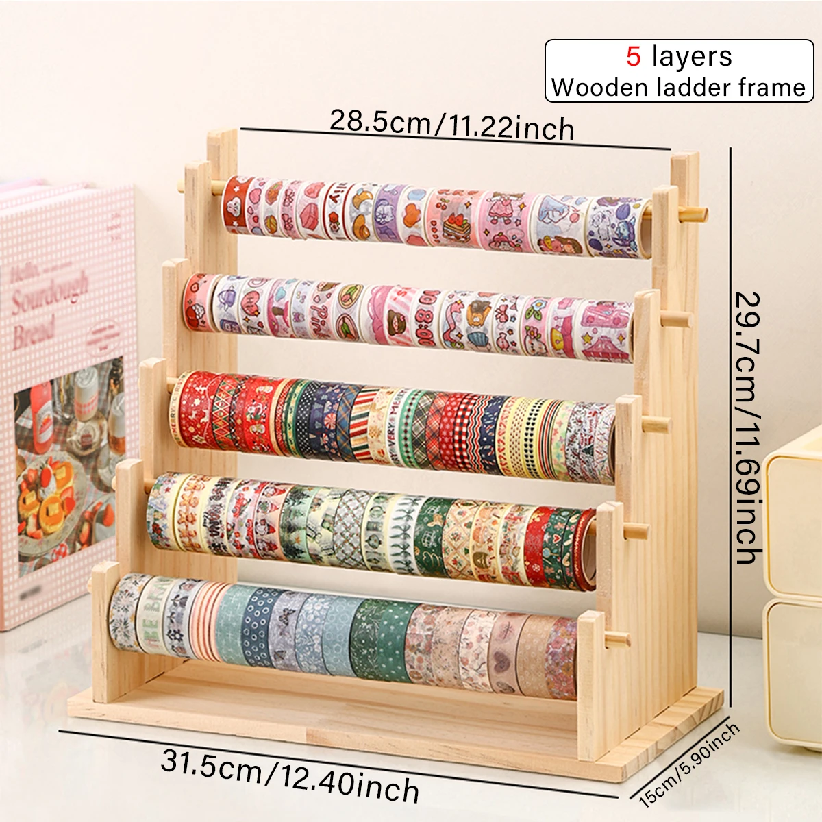 Многофункциональная Деревянная Подставка Для Хранения Лент И Наклеек, Подходит Для Организации Украшений
Многофункциональная Деревянная Подставка Для Хранения Лент И Наклеек, Подходит Для Организации Украшений