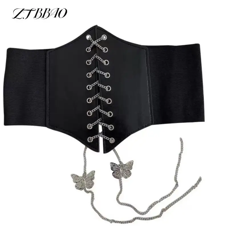 1PCS Female Shaping Girdle Elastic Waist Belt Butterfly Chain Corset Wide Belts For Women Pu Leather Slimming Body Waistband
1PCS Female Shaping Girdle Elastic Waist Belt Butterfly Chain Corset Wide Belts For Women Pu Leather Slimming Body Waistband