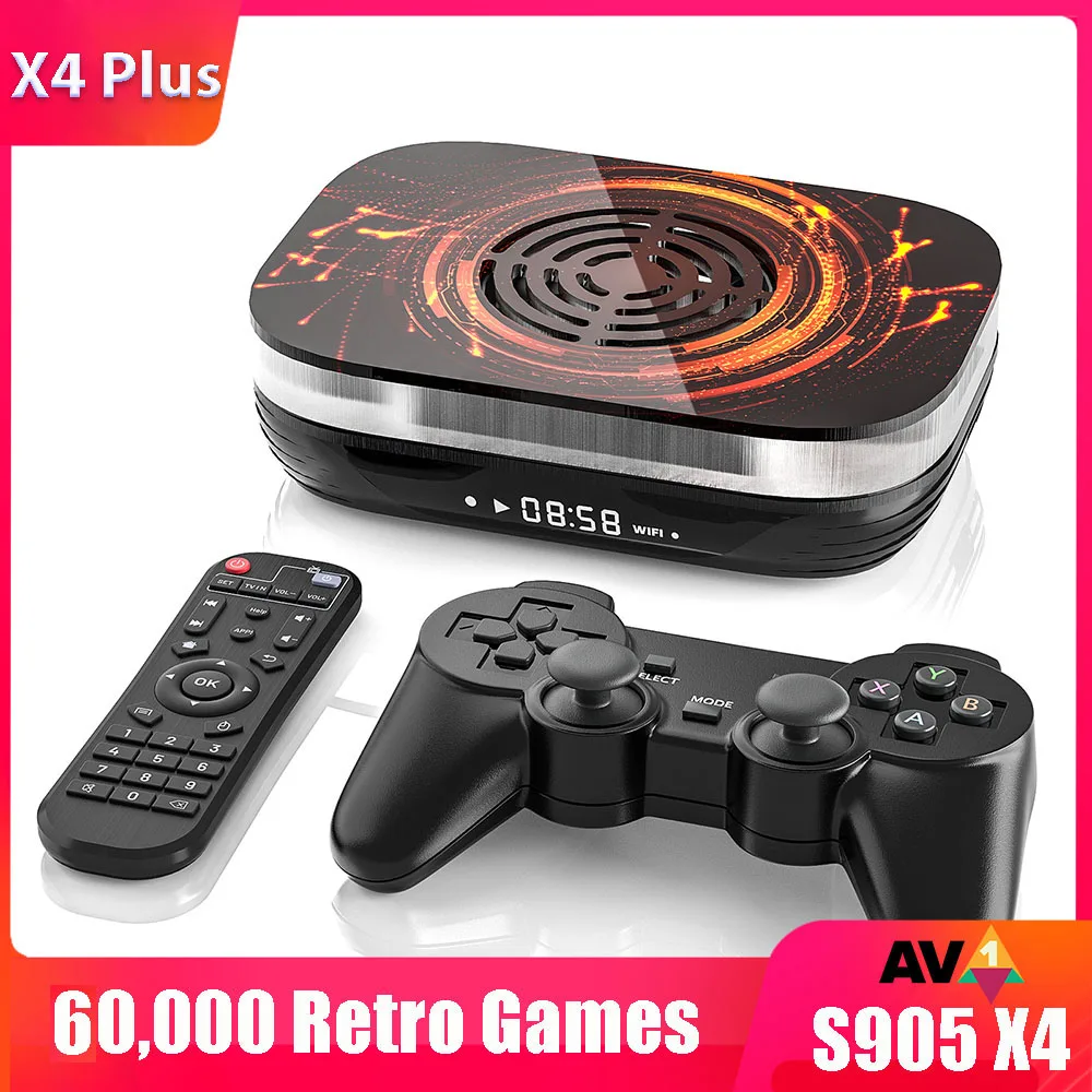 Супер консоль X4 Plus Ретро игровая консоль, 60000 игр и 50 + Эмулятор Amlogic S905X4 до 4K @ 60fps для Android 11,0
Супер консоль X4 Plus Ретро игровая консоль, 60000 игр и 50 + Эмулятор Amlogic S905X4 до 4K @ 60fps для Android 11,0