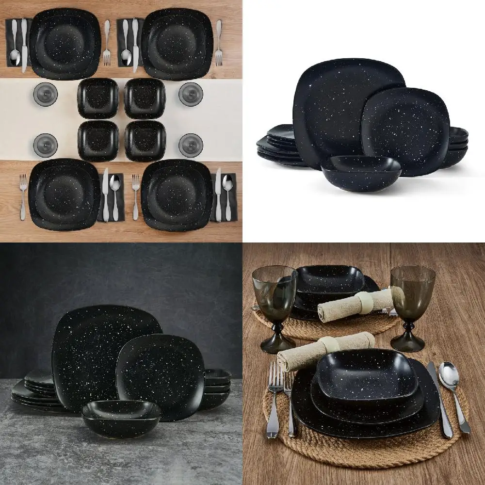 Elegant and Stylish 12-Piece Luxurious Square Stoneware Dinnerware Set with Black Speckle Glaze - Perfect Plates for Parties!
Elegant and Stylish 12-Piece Luxurious Square Stoneware Dinnerware Set with Black Speckle Glaze - Perfect Plates for Parties!