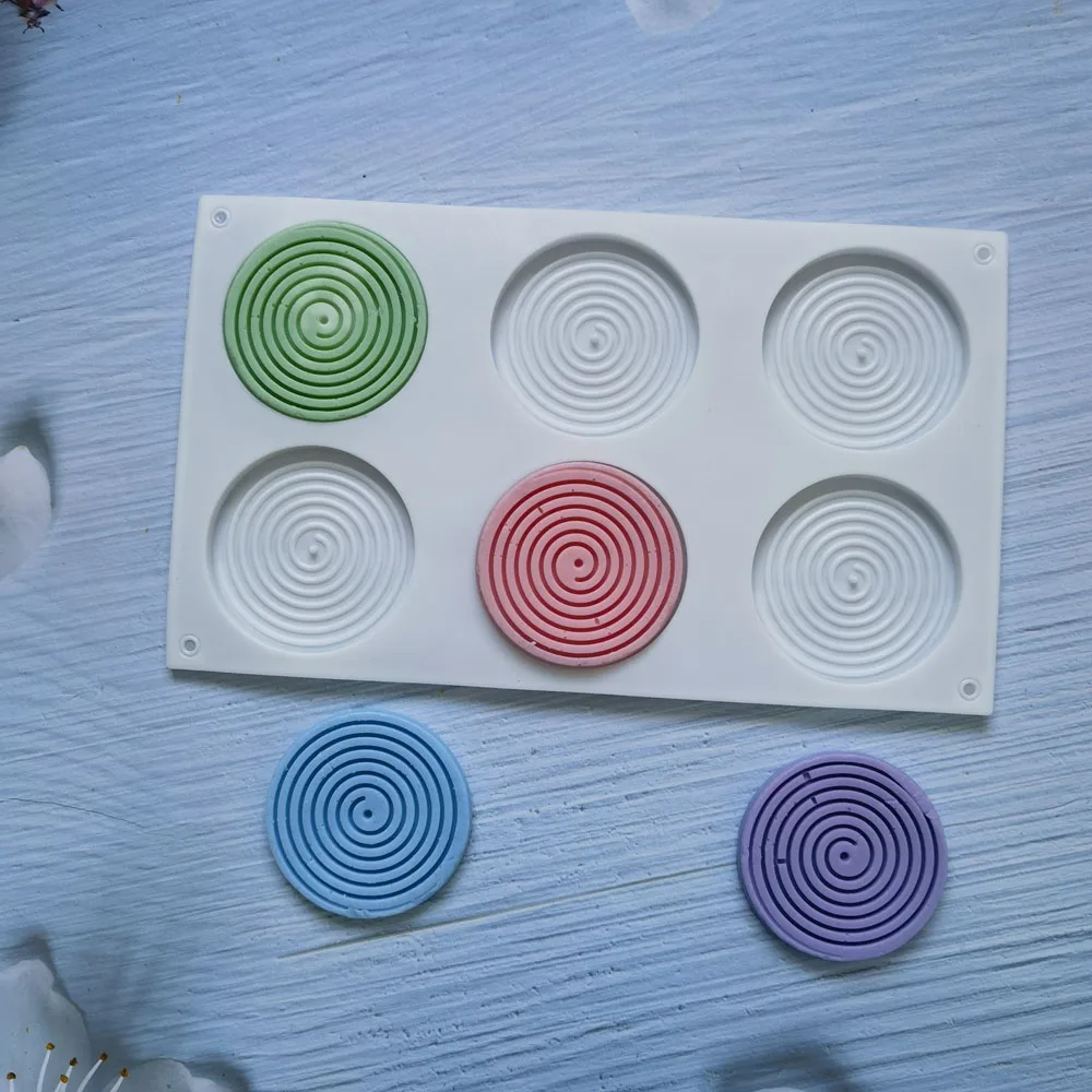 6 hole mosquito repellent incense shaped Mousse Cake decorative spiral dessert ice silicone mold threaded silicone mold Creativ
6 hole mosquito repellent incense shaped Mousse Cake decorative spiral dessert ice silicone mold threaded silicone mold Creativ
