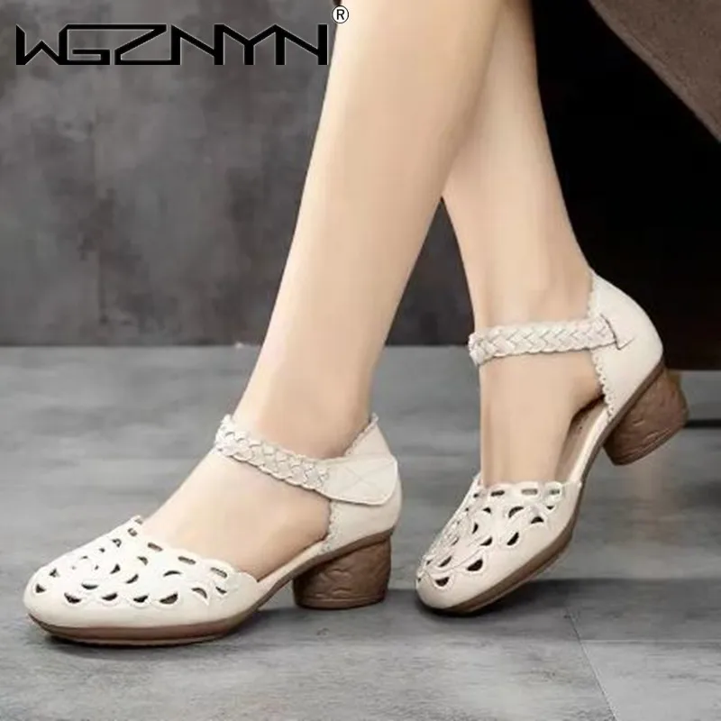 2022 Summer Round Toe Genuine PU Leather Hole Hole Sandals for Women Fashion Sandals Thick Heel Banquet Sandals Trendy Sandals
2022 Summer Round Toe Genuine PU Leather Hole Hole Sandals for Women Fashion Sandals Thick Heel Banquet Sandals Trendy Sandals