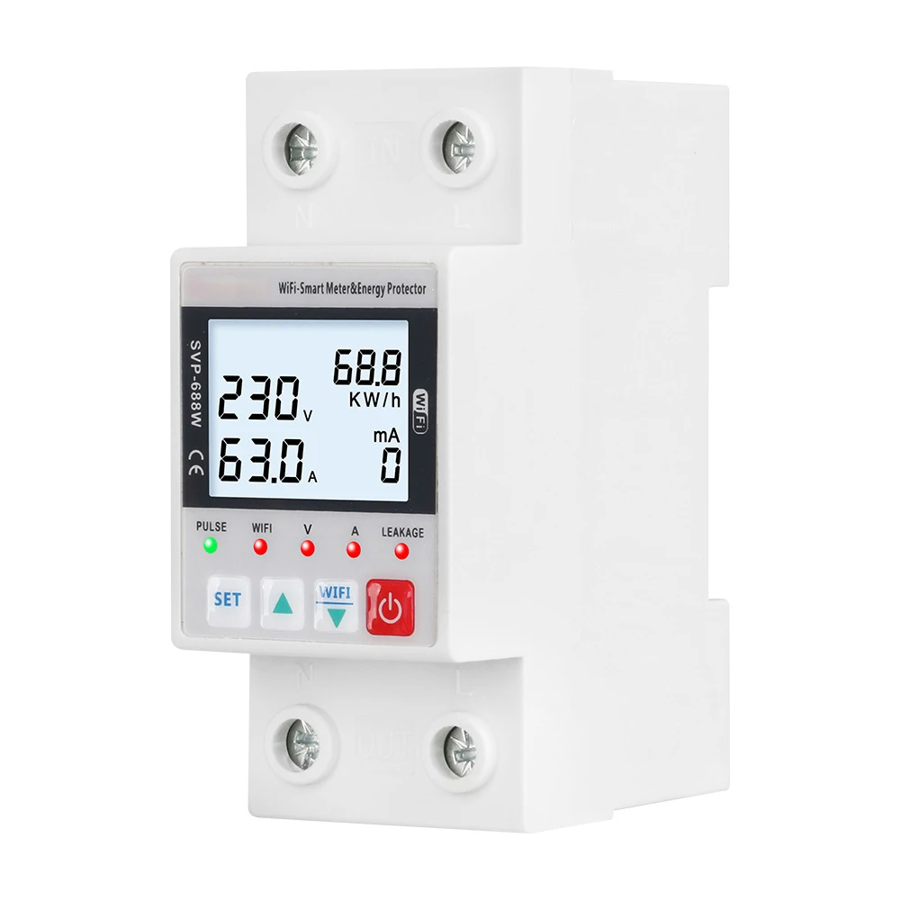 WiFi Smart Circuit Earth Leakage Over Under Voltage Protector Relay TUYA APP Control Leakage Current Protection Energy Meter
WiFi Smart Circuit Earth Leakage Over Under Voltage Protector Relay TUYA APP Control Leakage Current Protection Energy Meter