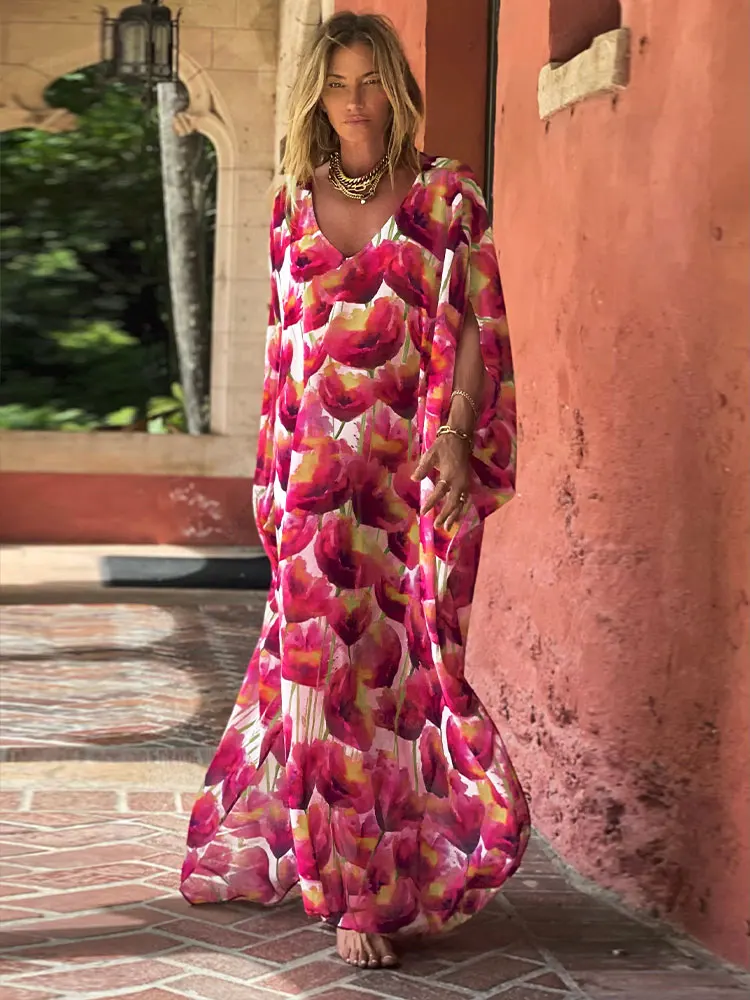 2023 Indie Folk Kaftan Casual V-neck Half Sleeve Summer Maxi Dress Woman Clothing Beach Wear Swim Suit Cover Up A1547
2023 Indie Folk Kaftan Casual V-neck Half Sleeve Summer Maxi Dress Woman Clothing Beach Wear Swim Suit Cover Up A1547