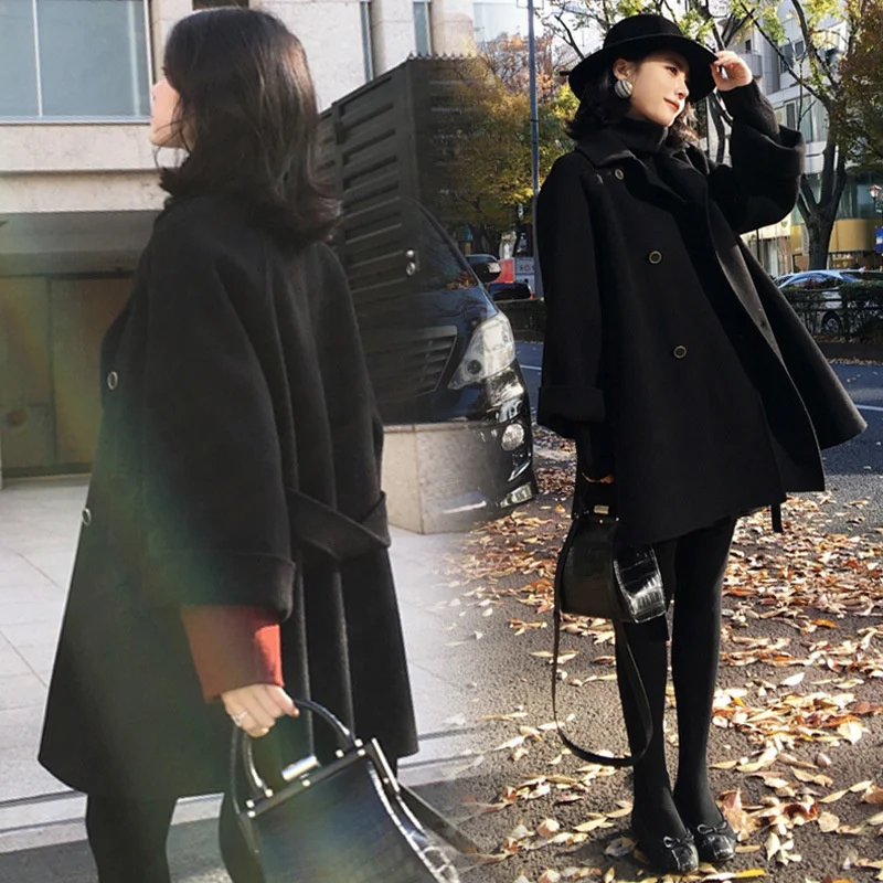 Black Lace-up Woolen Coat Women Autumn Winter Double-breasted Korean Chic Woolen Coat 2022 New Mid-length Casual Lady Jackets
Black Lace-up Woolen Coat Women Autumn Winter Double-breasted Korean Chic Woolen Coat 2022 New Mid-length Casual Lady Jackets