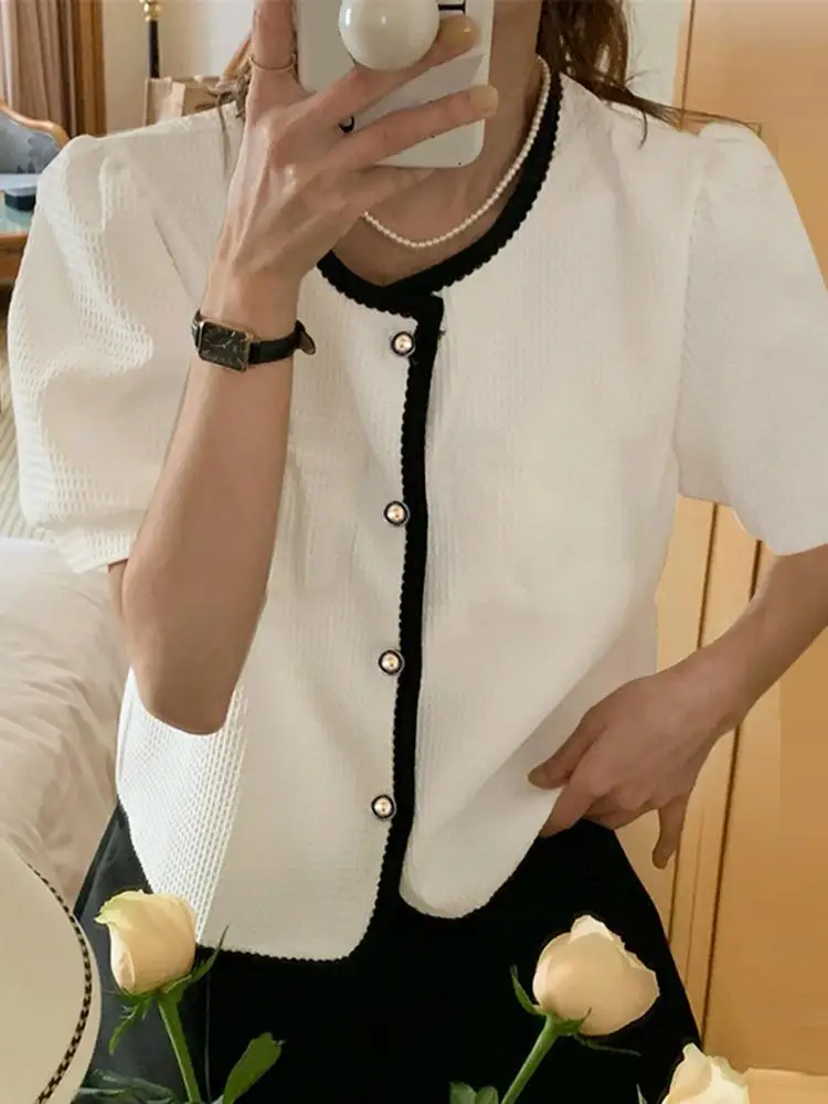 VONDA Elegant Blouse Women Shirts 2023 Summer Short Puff Sleeve Patchwork Party Blouses Casual Loose Office Tunic Tops Blusas 
VONDA Elegant Blouse Women Shirts 2023 Summer Short Puff Sleeve Patchwork Party Blouses Casual Loose Office Tunic Tops Blusas