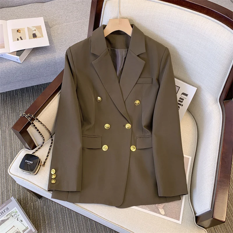 2023 Fashion Golden Double-breasted Suit Jacket Women Blazer Retro Coat Spring Autumn Casual Top Female Korean Outerwear Blazers
2023 Fashion Golden Double-breasted Suit Jacket Women Blazer Retro Coat Spring Autumn Casual Top Female Korean Outerwear Blazers