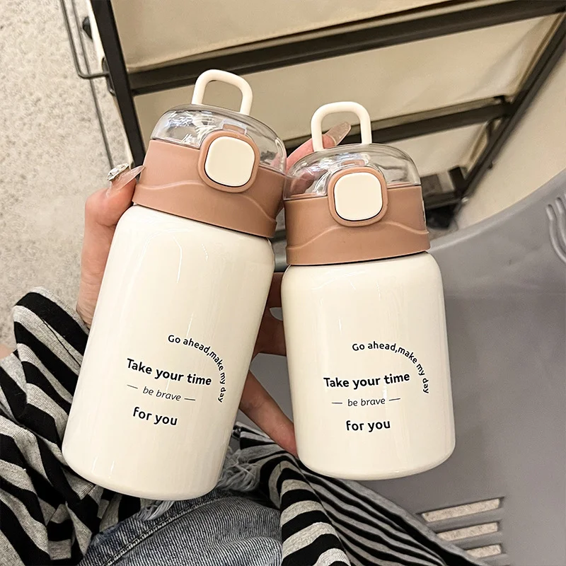 

Black and White Simple Wind High Appearance Level Insulation Cup with Straw Stainless Steel Cup Compact andPortable Hydro Flask