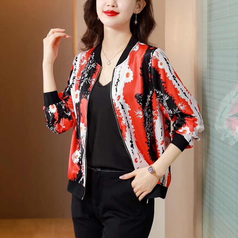 Summer Women's Jacket Long Sleeve Ladies Outerwear Female Clothing Korean Fashion O Collar Printing Casual Loose Zipper Houthion
Summer Women's Jacket Long Sleeve Ladies Outerwear Female Clothing Korean Fashion O Collar Printing Casual Loose Zipper Houthion