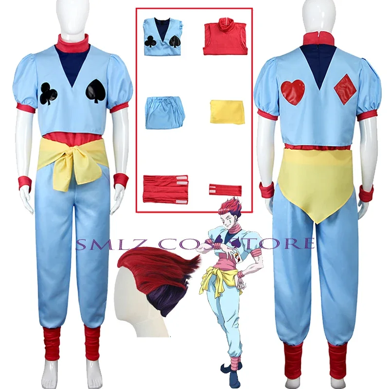Костюм Hisoka для косплея из аниме Hunter X Hunter, голубая Униформа Hisoka Spade, верхние брюки, стандартные костюмы на Хэллоуин для мужчин
Костюм Hisoka для косплея из аниме Hunter X Hunter, голубая Униформа Hisoka Spade, верхние брюки, стандартные костюмы на Хэллоуин для мужчин
