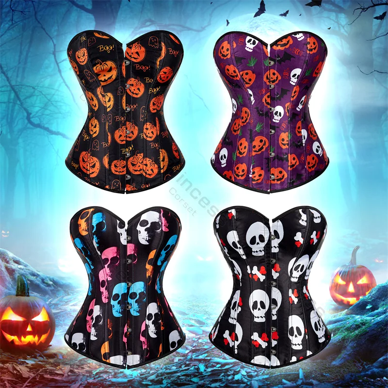 Corset Top For Women Halloween Corset Lingerie Sexy Costume Skull Corset Gothic Burlesque Costume Corset Overbust Plus Size
Corset Top For Women Halloween Corset Lingerie Sexy Costume Skull Corset Gothic Burlesque Costume Corset Overbust Plus Size