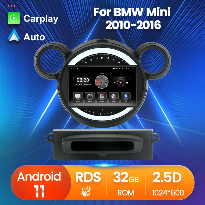 Универсальный автомобильный видеоплеер Android 11, интеллектуальная система Carplay для BMW Mini 2010-2016, Авторадио, 32 ГБ, GPS-навигация, без Dvd
Универсальный автомобильный видеоплеер Android 11, интеллектуальная система Carplay для BMW Mini 2010-2016, Авторадио, 32 ГБ, GPS-навигация, без Dvd