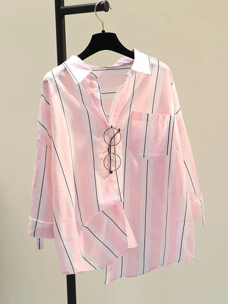 Jmprs 100% Cotton Women Shirts loose fashion striped long sleeve elegant preppy style ladies shirts button up female tops
Jmprs 100% Cotton Women Shirts loose fashion striped long sleeve elegant preppy style ladies shirts button up female tops