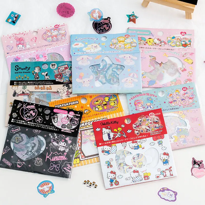 Kawaii Sanrio Bronzing Stickers Kuromi MyMelody Kitty Cartoon Waterproof Hand Account Diy Decorative Stickers Gifts for Girls
Kawaii Sanrio Bronzing Stickers Kuromi MyMelody Kitty Cartoon Waterproof Hand Account Diy Decorative Stickers Gifts for Girls