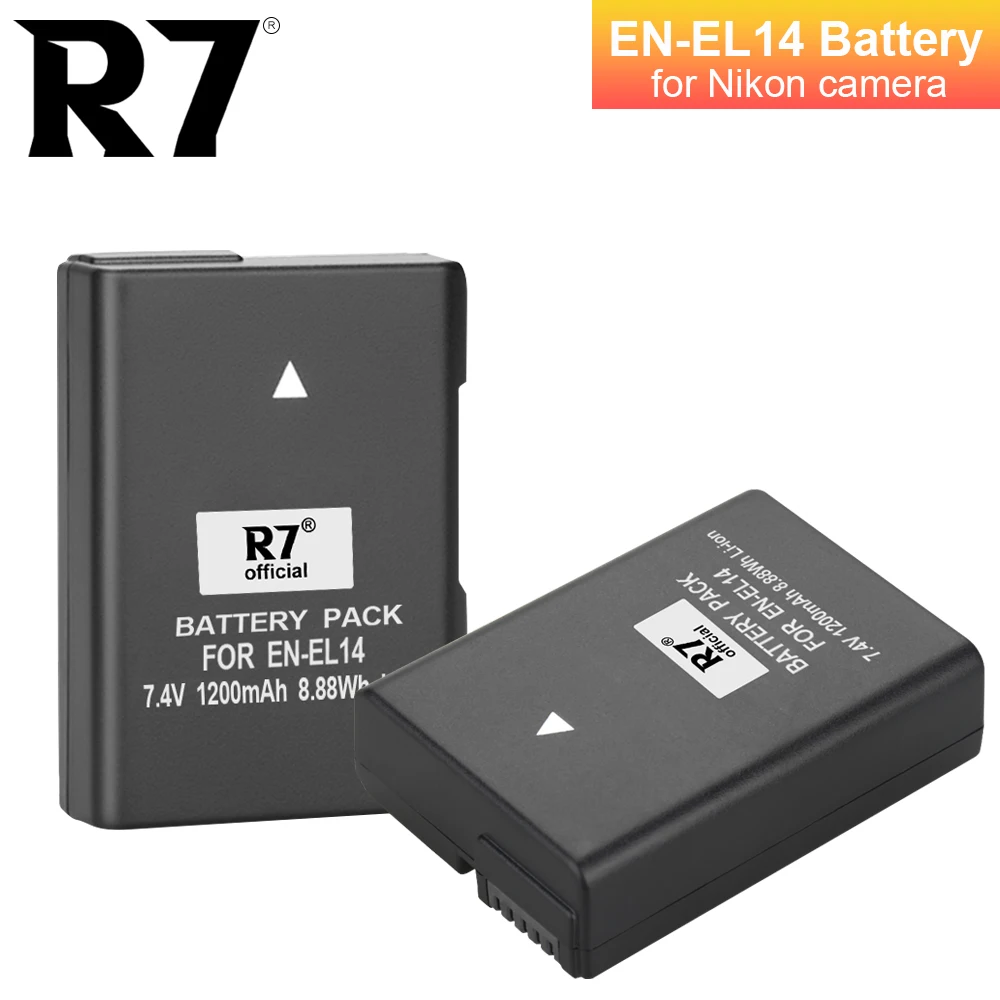 

R7 7.4V 1200mAh EN-EL14 ENEL14 EN EL14 Li-ion Camera Battery for Nikon D3100 D3200 D3300 D5100 D5200 D5300 P7000