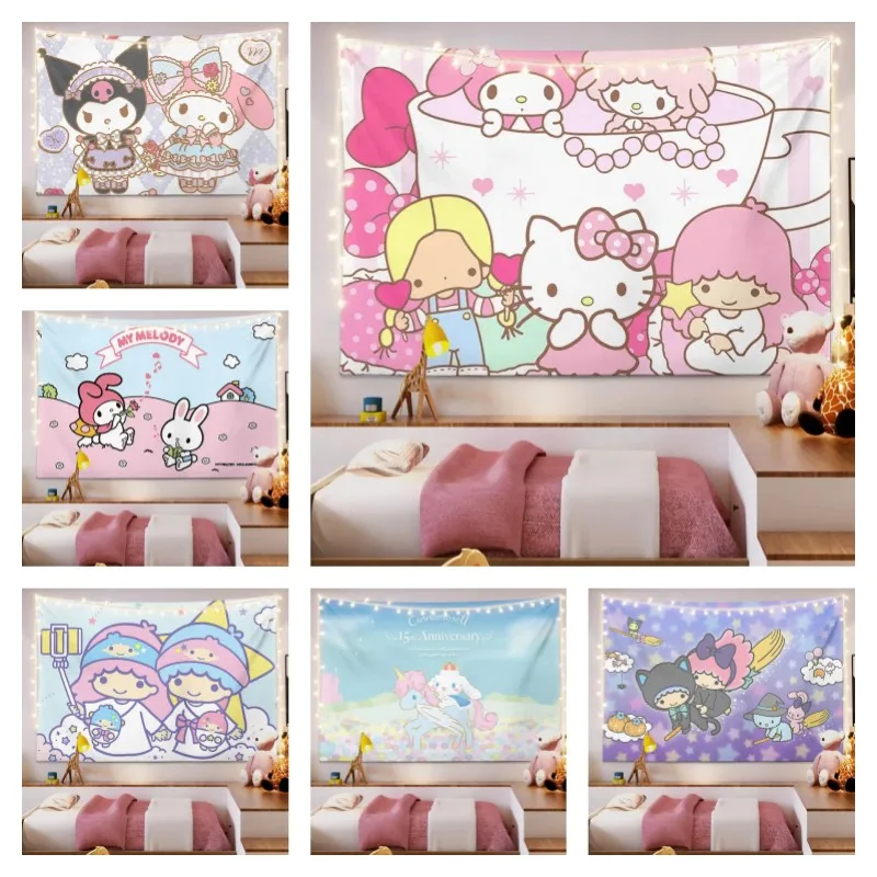 Sanrios Kuromi My Melody Hellokittys Hanging Cloth Anime Kawai Wall Decor Cute Cartoon Poster Wall Sticker Background Cloth Dorm
Sanrios Kuromi My Melody Hellokittys Hanging Cloth Anime Kawai Wall Decor Cute Cartoon Poster Wall Sticker Background Cloth Dorm