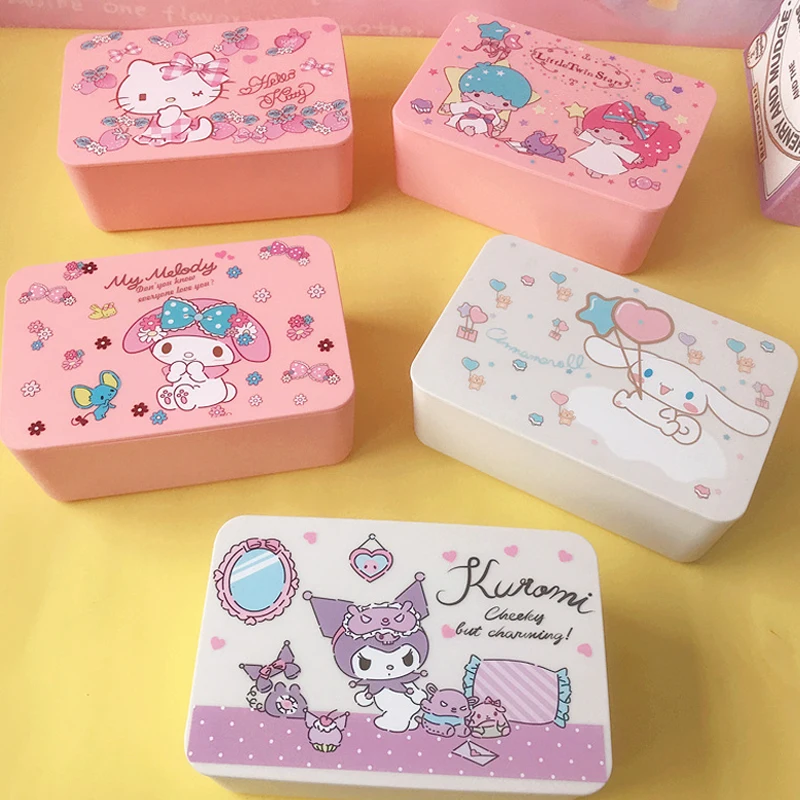 My Melody Cinnamoroll Kuromi KT cat Anime Cartoon with Lid Dustproof Tissue Box Kawaii Portable Large Capacity Mask Storage Box
My Melody Cinnamoroll Kuromi KT cat Anime Cartoon with Lid Dustproof Tissue Box Kawaii Portable Large Capacity Mask Storage Box